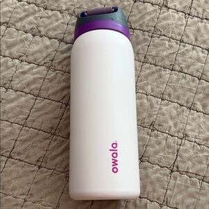 Owala Purple and White Water Bottle